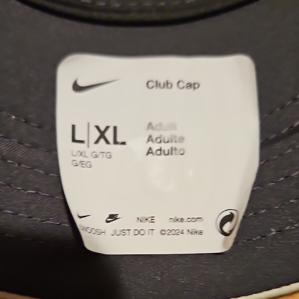 NWT Nike Club Cap Golf Adult Unisex L/XL Black Logo Adjustable - Picture 5 of 5